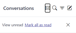 The unread bar showing the View unread option and the Mark all as read link