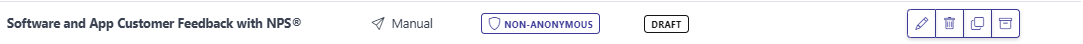 Action buttons on a Draft survey row: Edit, Delete, Clone, and Archive