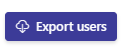 The Export users button in the Users page header