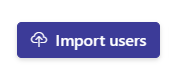 The Users page header actions, with Import users as the first button